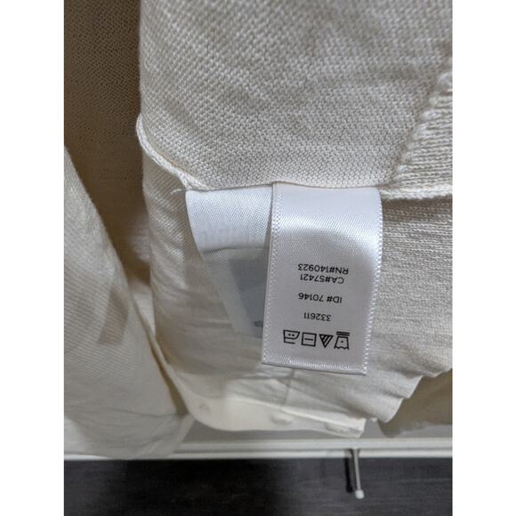 Women's Ann Taylor LOFT Cream Cardigan Size XL 100% Cotton button up Shirt Top - Picture 8 of 9